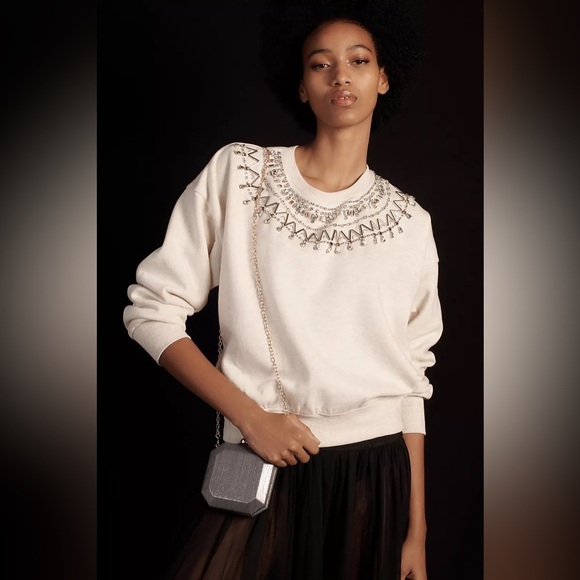 Maeve Embellished Collar Pullover - Picture 2 of 8